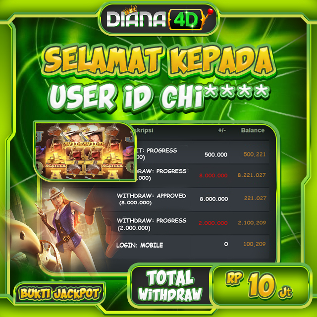 SELAMAT UNTUK USER ID CHI**** MENDAPATKAN JACKPOT