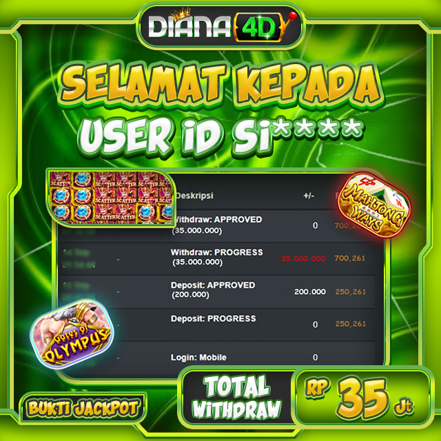 SELAMAT UNTUK USER ID SI***MENDAPATKAN JACKPOT