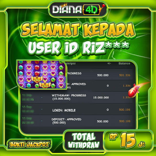 SELAMAT USER ID RIZ*** MENDAPATKAN JACKPOT