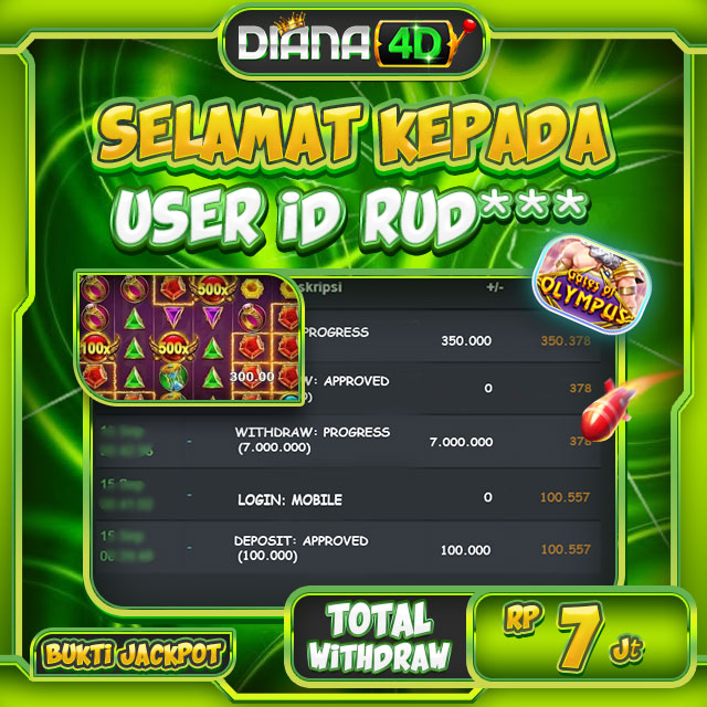 SELAMAT USER ID RUD*** MENDAPATKAN JACKPOT