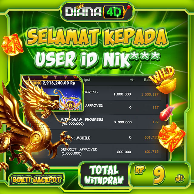 SELAMAT USER ID NIK*** MENDAPATKAN JACKPOT