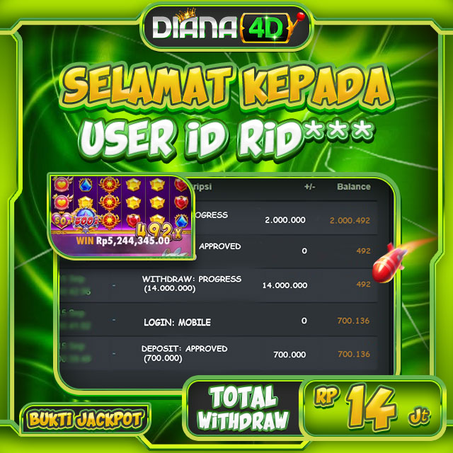 SELAMAT USER ID RID*** MENDAPATKAN JACKPOT